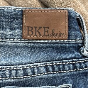 BKE Denim Jeans with Brown Leather Patch